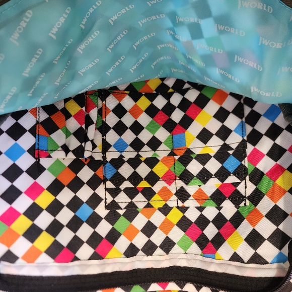 J World Unisex Terry 15" Messenger Bag, Checkers - Picture 5 of 5